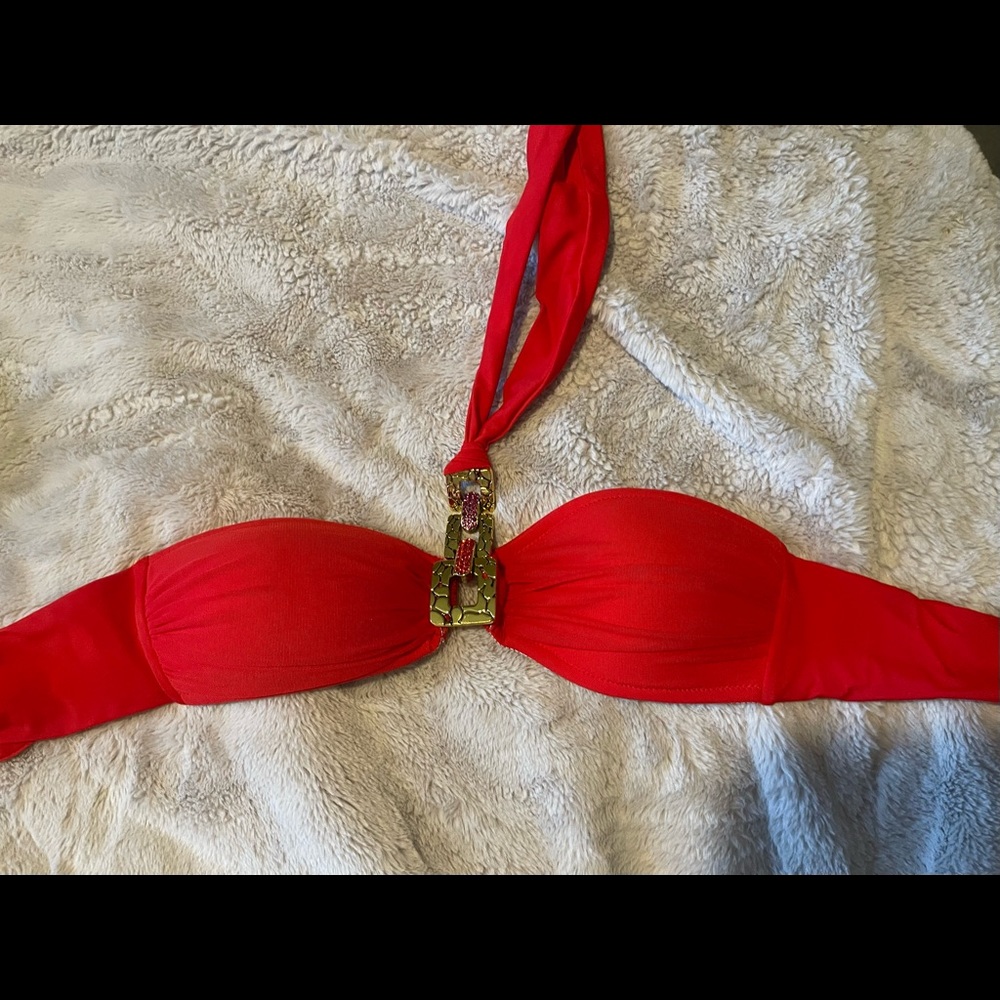 Beach bunny jeweled tie around neck top